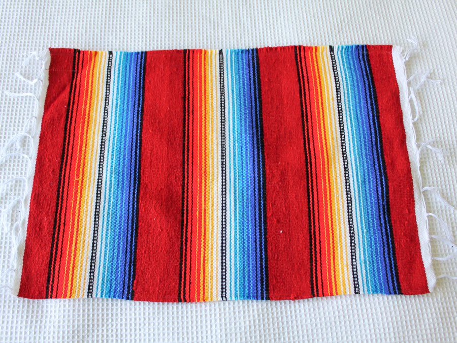 Red sarape blanket style placemat