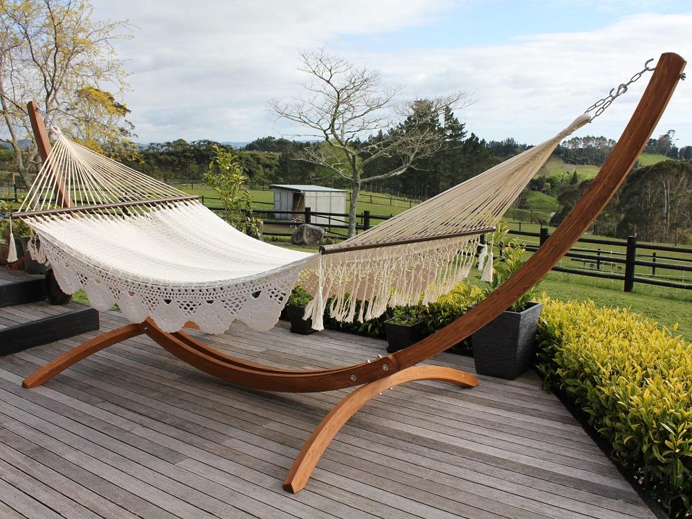 Resort Style Hammock - King Size - White Cotton