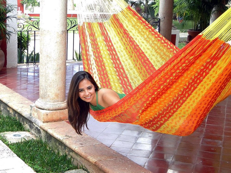 Tequila Sunrise Coloured Mexican Hammock